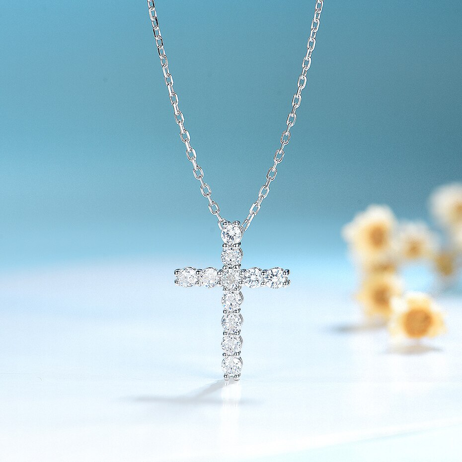 Moissanite Cross Pendants For Women